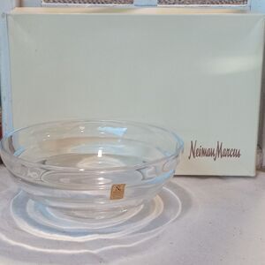 Nachtmann Beehive 24% Lead Crystal Bowl Germany Marked Neiman Marcus Box Vintage